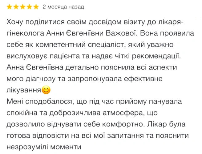  Відгуки Анна Важова